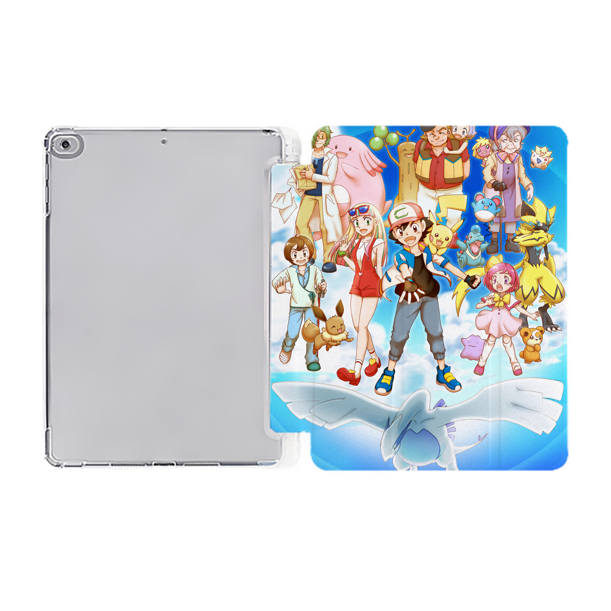 （画像用） ポケットモンスター Pokémon IPad ケース ペン収納付き 三つ折りスタンド PUレザー×シリコン 対応機種9.5/10.5/10.9インチ